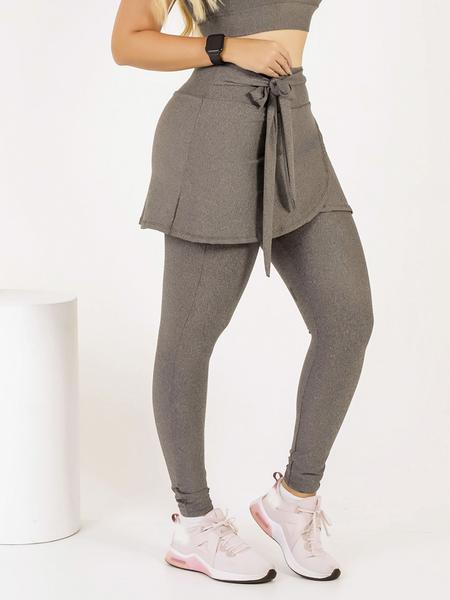 Calça Legging Saia Com Bolso Feminina Moda Fitness Academia