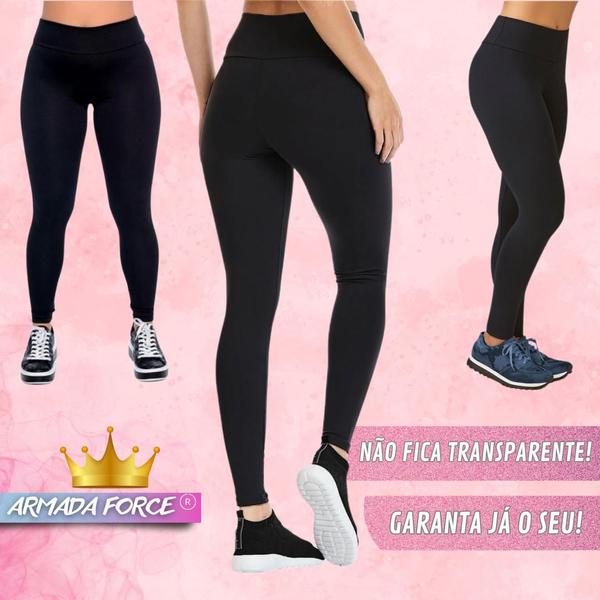 Imagem de Calça Legging Suplex Armada Force Básica Lisa Fitness Para Poliéster Para Academia Liso Confortável Cintura Média Leggin Poliéster Elastano