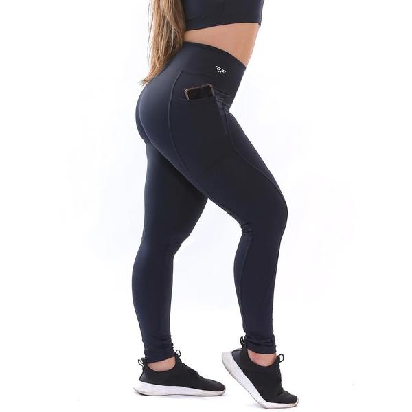 Imagem de Calça Legging Suplex Poliamida Bolso Lateral Corrida Preto