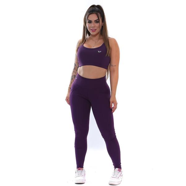 Imagem de Calça Legging Suplex Poliamida Bolso Lateral Corrida Violeta