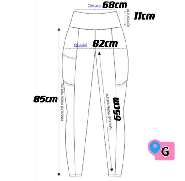 Imagem de Calça Legging Tubarão Yoga Forrado Fashion Térmica  Meia Calça Casemiro de Cordeiro Pelúcida Cintura