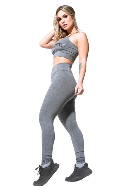 Imagem de Calça Legging Warfit Cós Alto Mescla Cós Alto Academia Fitness Básico