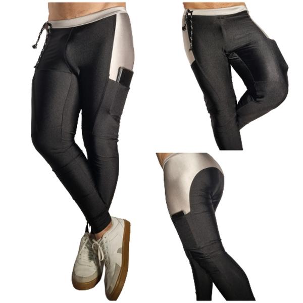 Imagem de Calça leggings masculinas com bolsos laterais modelo 2023