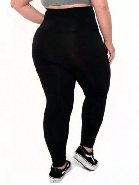 Imagem de Calça Leggings Plus Size Cós Alto Preto