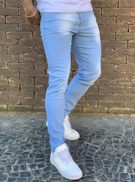 Calça Masculina Jeans Skinny Justa Na Perna C/ Lycra Premium