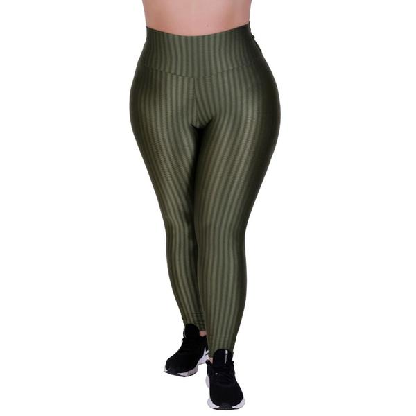 Imagem de Calça Plus Size de Academia Moda Fitness Feminina Legging 3D Cintura Alta Laura