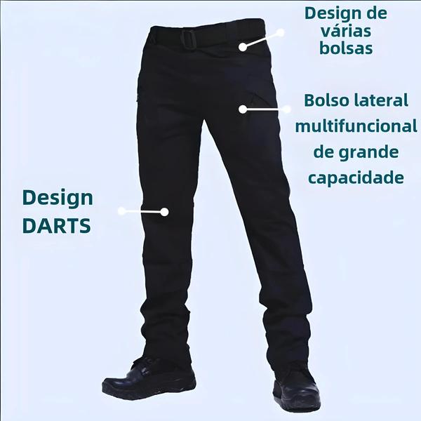 Imagem de Calça Tática Masculina Slim Fit - Multi Bolsos para Caminhada e Trabalho Militar