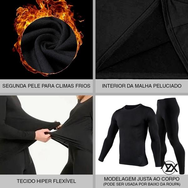 Imagem de Calça Térmica Masculina Inverno Flanelada Segunda Pele Frio