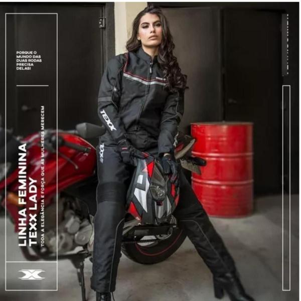 Imagem de Calça Texx Lady Strike Feminina Moto 100% Impermeável Preto