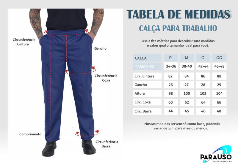 Imagem de Calça Uniforme Leve Para Trabalho Pesado Pedreiro Mecânico M