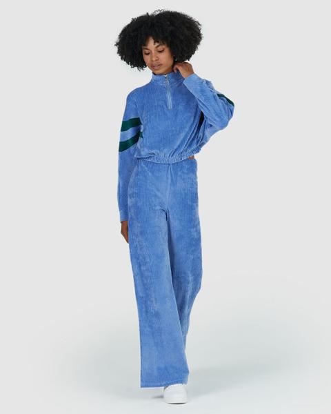 Calça Wide Leg Feminina Em Plush Canelado - Malwee Calça Wide Leg Feminina Em Plush Canelado - Malwee