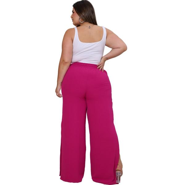 Imagem de Calça Wide Leg Pantalona Plus Size G1 G2 G3 Cintura Alta