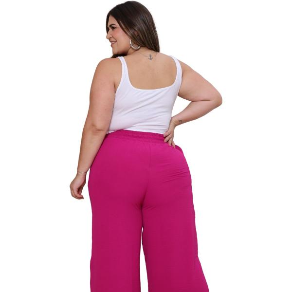 Imagem de Calça Wide Leg Pantalona Plus Size G1 G2 G3 Cintura Alta