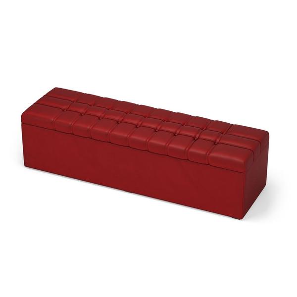 Imagem de Calçadeira Alpha 140 Casal Decorativa N-033 Veludo Vermelho Aradecor