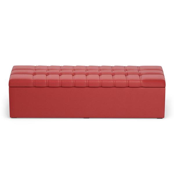 Imagem de Calçadeira Alpha 160 Queen Decorativa A-020 Couro Artificial Vermelho Aradecor