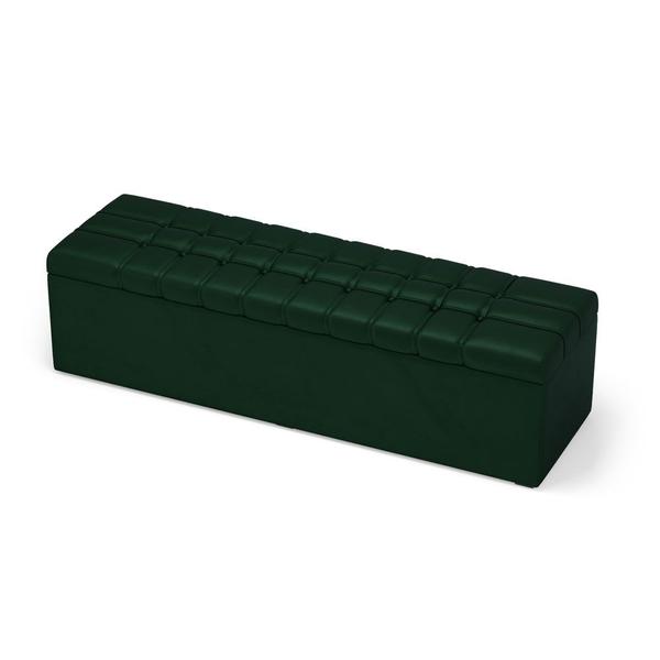 Imagem de Calçadeira Alpha Estofada 195 para Cama Box King N-026 Veludo Verde Aradecor