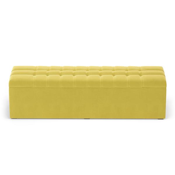 Imagem de Calçadeira Alpha Estofada 195 para Cama Box King Z-004 Sued Amarelo Aradecor