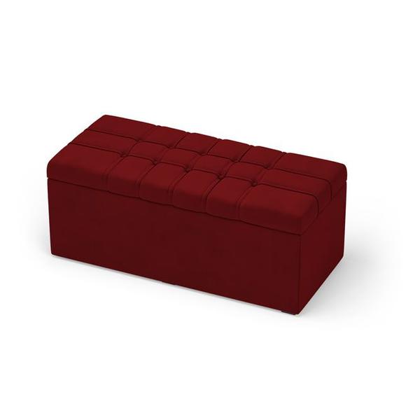 Imagem de Calçadeira Alpha Estofada 90 para Cama Box de Solteiro Z-001 Sued Vermelho Aradecor