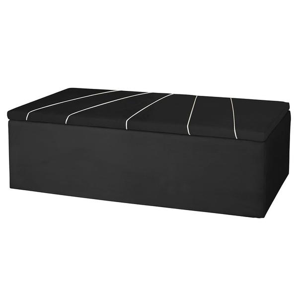 Imagem de Calçadeira Baú Berlim Casal 140 Cm Suede Preto - MV Estofados Shop