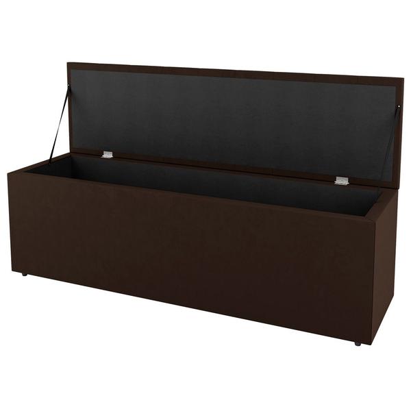 Imagem de Calçadeira Baú Casal Cora 140cm Sintético Marrom - Desk Design