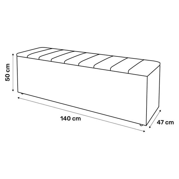 Imagem de Calçadeira Baú Casal Cora 140cm Suede Bege - Desk Design