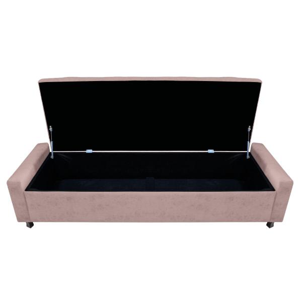 Imagem de Calçadeira Baú Casal Everest P02 140 cm para cama Box Linho - Doce Sonho Móveis