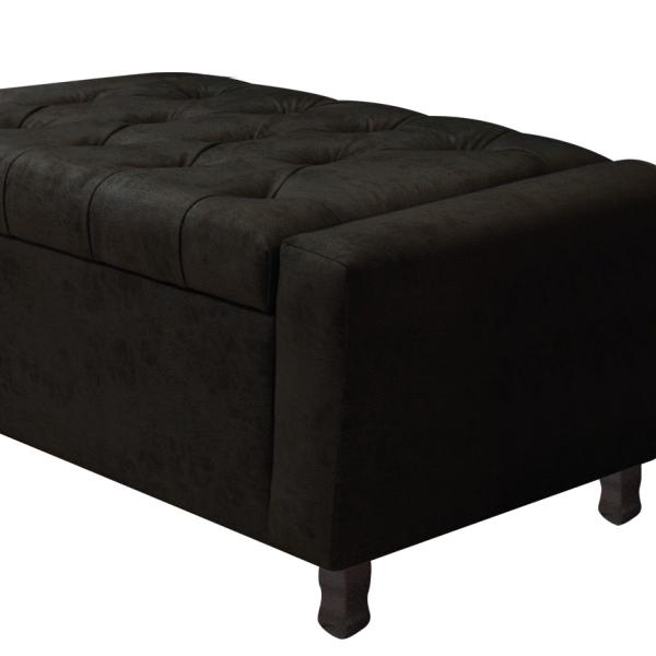 Imagem de Calçadeira Baú Casal Everest P02 140 cm para cama Box Suede - Doce Sonho Móveis