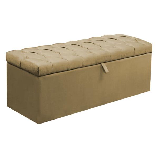 Imagem de Calçadeira Baú Casal Itália 140 CM Suede Cappucino - D A Decor