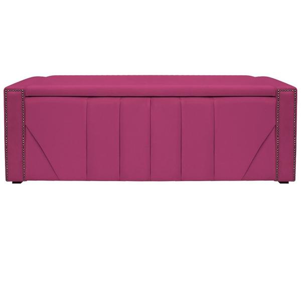 Imagem de Calçadeira Baú Casal Minsk P02 140 cm para cama Box Suede Pink - Amarena Móveis