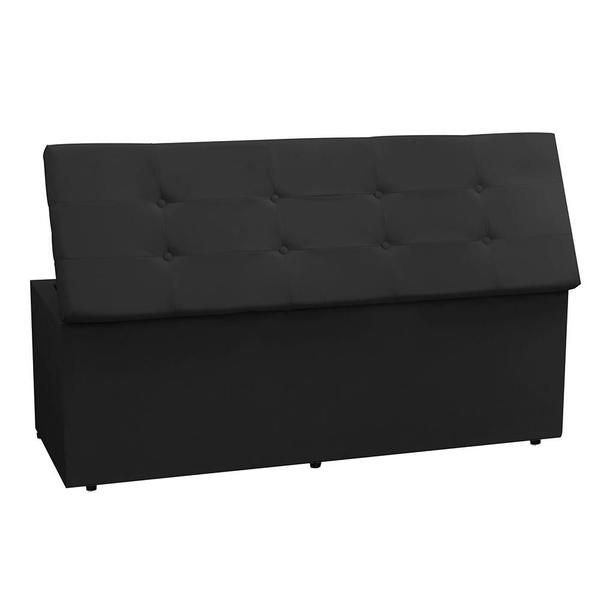 Imagem de Calçadeira Baú Casal Queen 1,60m Berlim Suede Preto Dal Poz Estofados