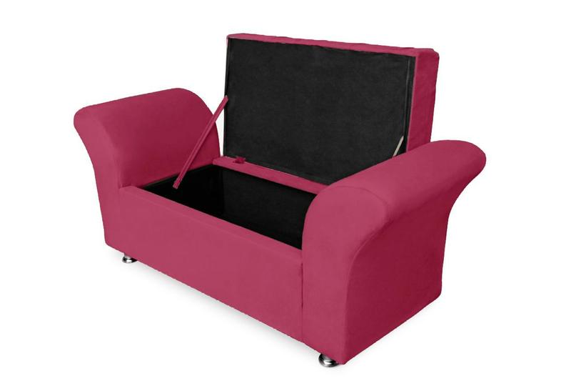 Imagem de Calçadeira Baú Com Capitonê Veneza Cama Solteiro 90 cm Suede Rosa Pink DL Decor