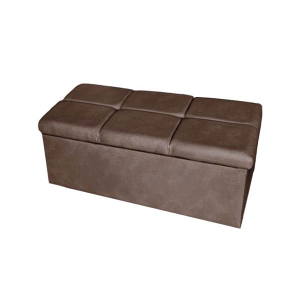 Imagem de Calçadeira Baú Copenhague Solteiro 120cm Suede - Ecotec Decor