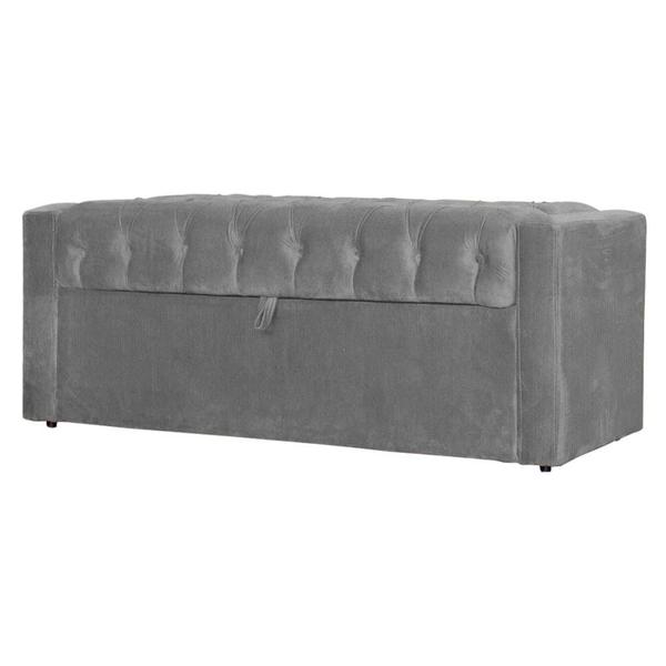 Imagem de Calçadeira Báu Emma 160cm Suede Cinza - Vallisa Decor