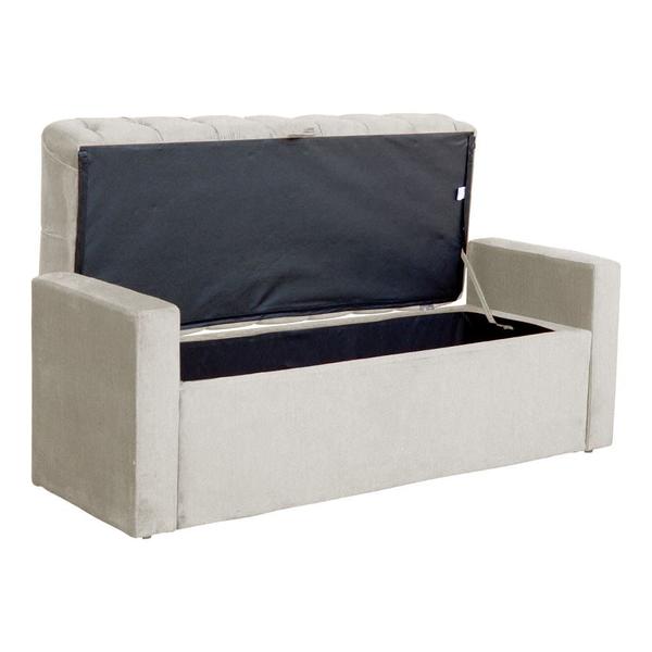 Imagem de Calçadeira Báu Emma 195cm Suede Bege - Vallisa Decor