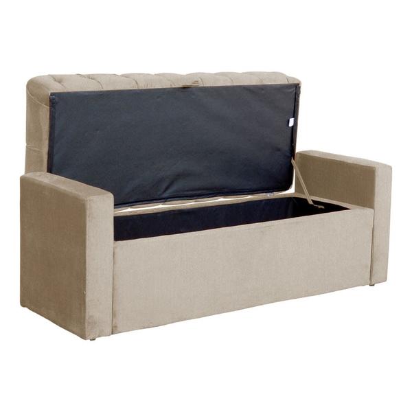 Imagem de Calçadeira Báu Emma 195cm Suede Cappuccino - Vallisa Decor