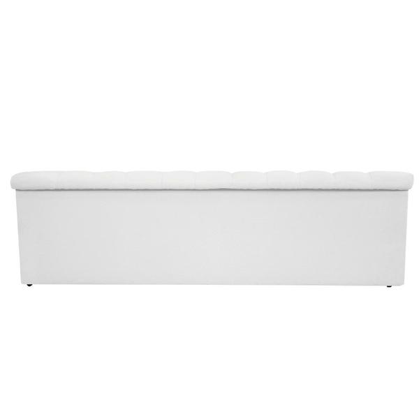 Imagem de Calçadeira Baú Estofada Mel 160 cm Queen Size Com Capitonê Suede Branco - Doce Sonho Móveis