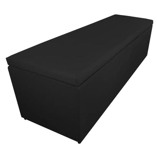 Imagem de Calçadeira Báu Eva 140cm Suede Preto - Vallisa Decor