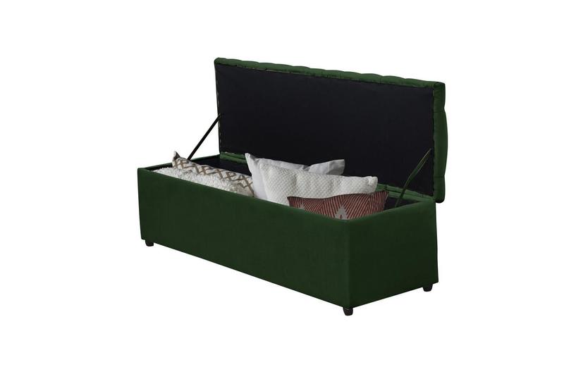 Imagem de Calçadeira Baú Helena 138 cm Suede Verde