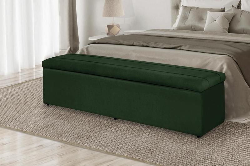 Imagem de Calçadeira Baú Helena 158 cm Suede Verde