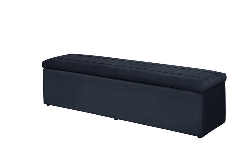 Imagem de Calçadeira Baú Helena 193 cm Suede Azul Marinho