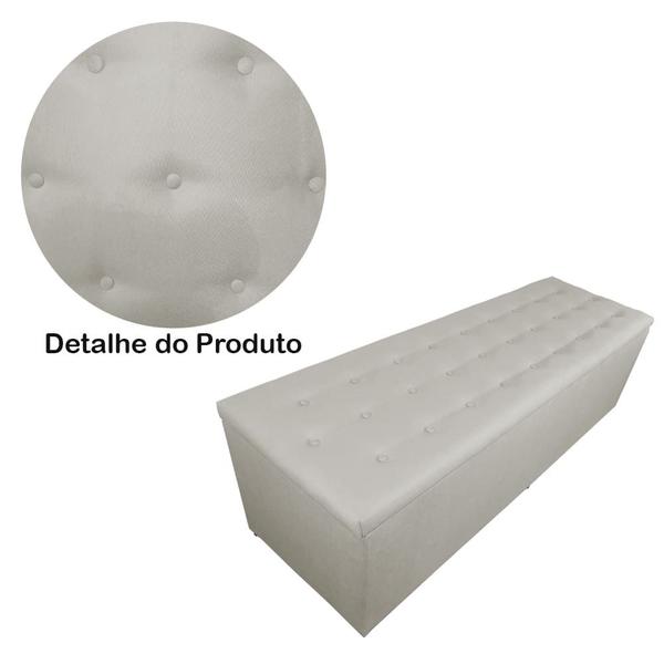 Imagem de Calçadeira Báu Juliana 160cm Suede Bege - Vallisa Decor