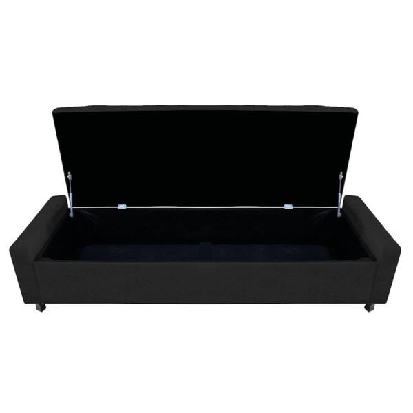 Imagem de Calçadeira Baú King Everest P02 195 cm para cama Box Corano Preto - Amarena Móveis