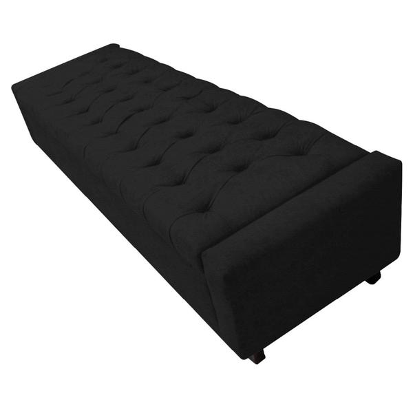 Imagem de Calçadeira Baú King Everest P02 195 cm para cama Box Corano Preto - Amarena Móveis