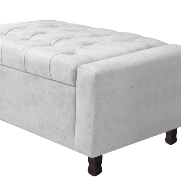 Imagem de Calçadeira Baú King Everest P02 195 cm para cama Box Suede - Amarena Móveis