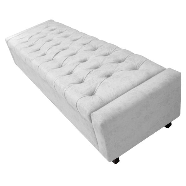 Imagem de Calçadeira Baú King Everest P02 195 cm para cama Box Suede - Amarena Móveis