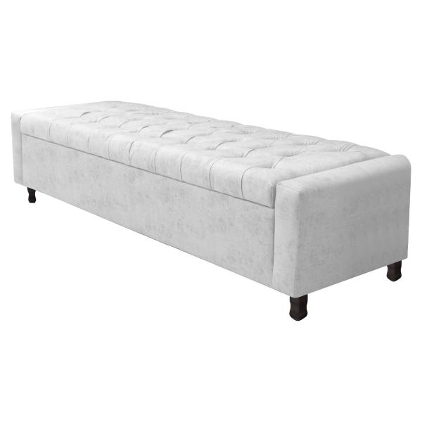 Imagem de Calçadeira Baú King Everest P02 195 cm para cama Box Suede - Amarena Móveis