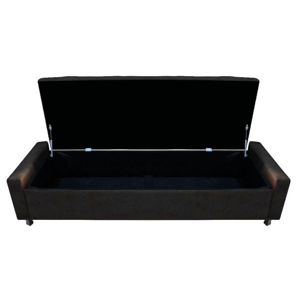 Imagem de Calçadeira Baú King Everest P02 195 cm para cama Box Suede - Doce Sonho Móveis