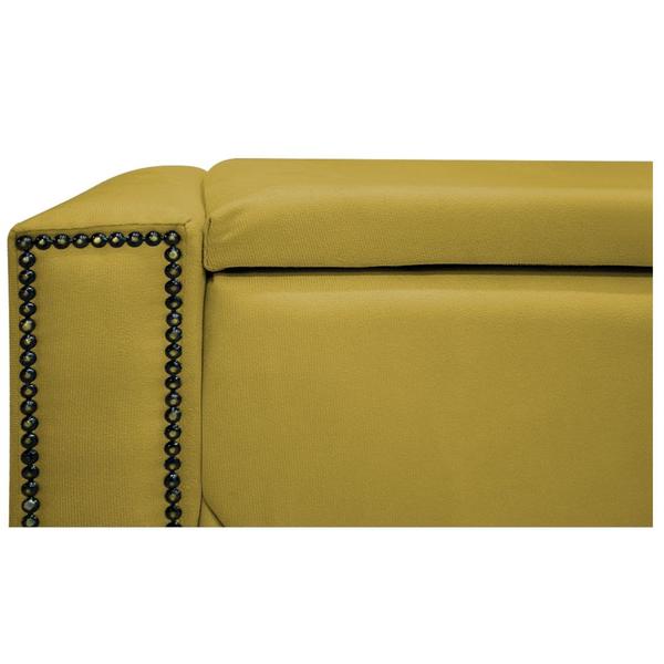 Imagem de Calçadeira Baú King Minsk P02 195 cm para cama Box Suede Amarelo - Amarena Móveis