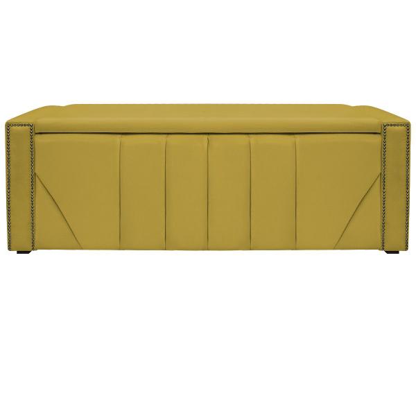 Imagem de Calçadeira Baú King Minsk P02 195 cm para cama Box Suede - Doce Sonho Móveis