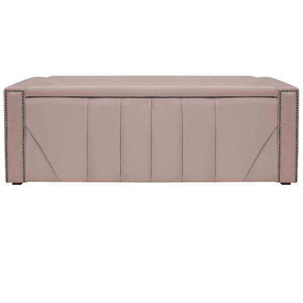 Imagem de Calçadeira Baú King Minsk P02 195 cm para cama Box Suede - Doce Sonho Móveis